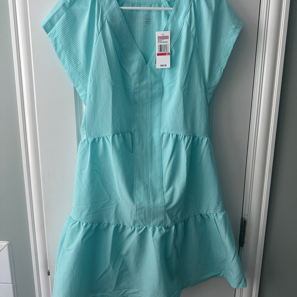 Vineyard Vines Turquoise Striped Dress